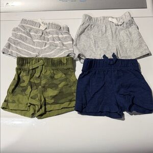 Toddler Cotton Shorts 4-Pack - Gray, Heather, Camo, Navy
